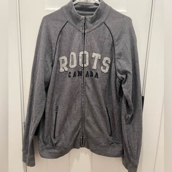 Roots Canada Jacket size M Full Zip Mock Neck Gray Long Sleeves - Picture 1 of 7